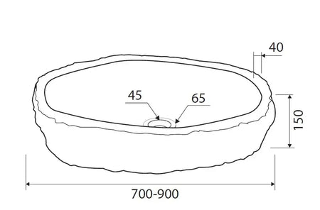 Lavabo Da Appoggio In Pietra Di Fiume Naturale Grigio - Shopbagno.it