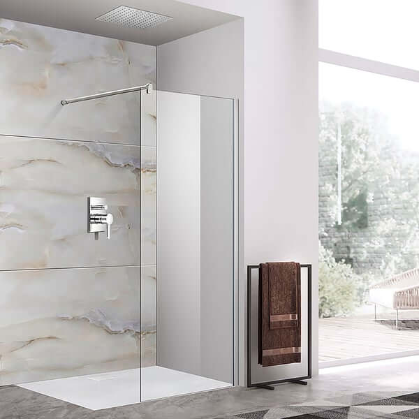 Parete Doccia Walk-In H195cm Cristallo Trasparente 8mm Anticalcare - Shopbagno.it