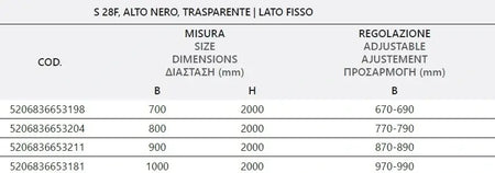 Box Doccia Profili Neri Trasparente H200 Apertura Interna Esterna - Shopbagno.it