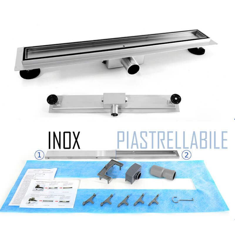 Canalina Di Scarico Doccia Piastrellabile Acciaio Inox - Reverse