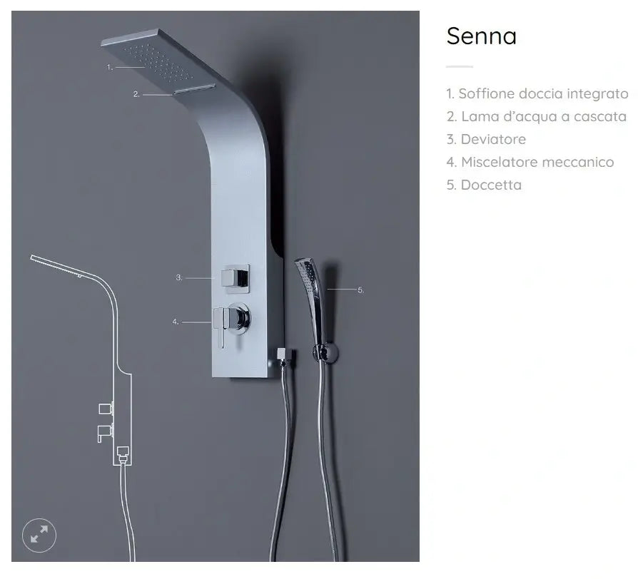 Colonna Doccia Idromassaggio Con Cascata - Senna