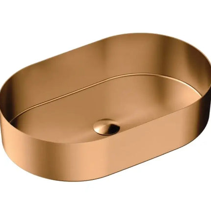 Lavabo Da Appoggio In Acciaio Inox 55x35 - Oro Rosa