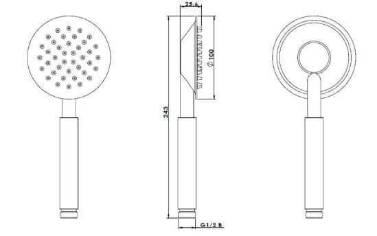 Manopola Doccia In Acciaio Inox Cromato Design Moderno - 1009