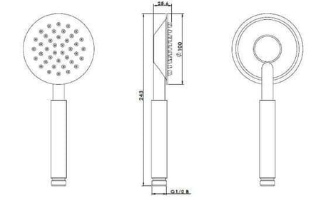 Manopola Doccia In Acciaio Inox Cromato Design Moderno - 1009