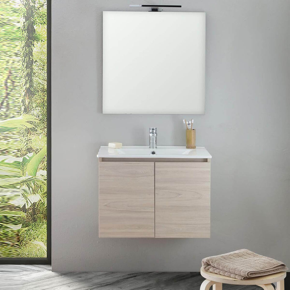 Mobile Bagno Sospeso 60cm Legno Chiaro